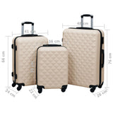 Ensemble de valises rigides 3 pcs Doré ABS