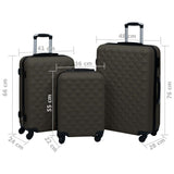 Ensemble de valises rigides 3 pcs Anthracite ABS