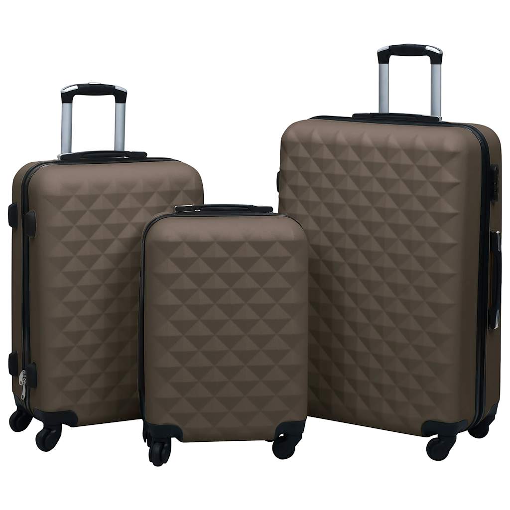 Ensemble de valises rigides 3 pcs Marron ABS