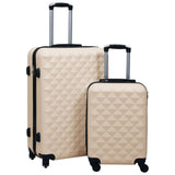 2 pcs Hardside Luggage Set Gold ABS