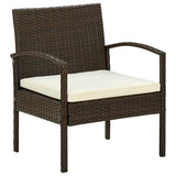 Garden chair with cushion Resin wicker Brown