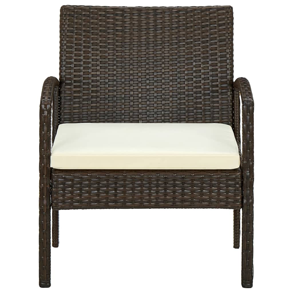 Garden chair with cushion Resin wicker Brown