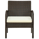 Garden chair with cushion Resin wicker Brown