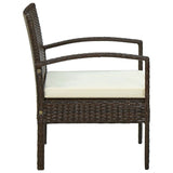 Garden chair with cushion Resin wicker Brown