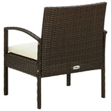 Garden chair with cushion Resin wicker Brown