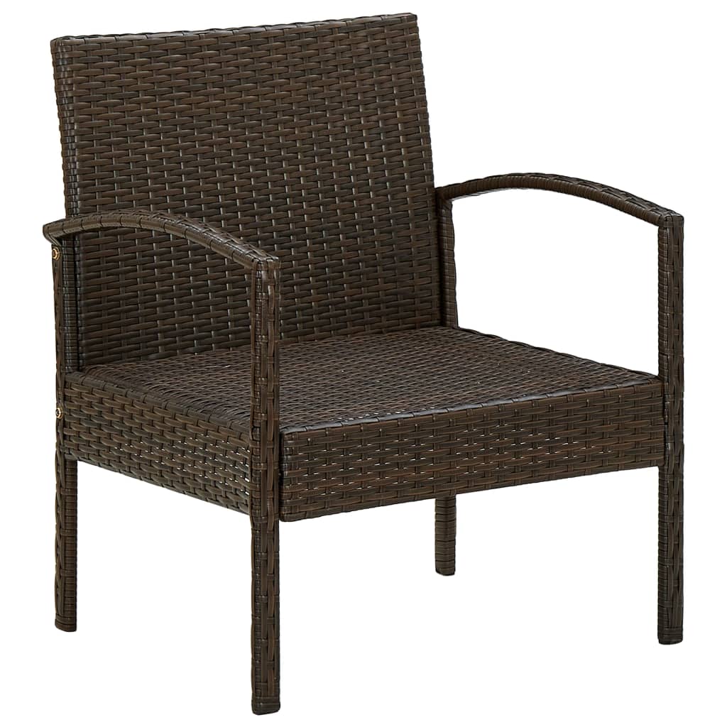 Garden chair with cushion Resin wicker Brown