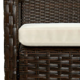 Garden chair with cushion Resin wicker Brown