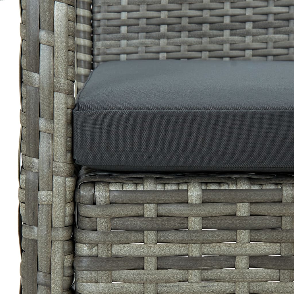 Chaise de jardin avec coussin Résine tressée Gris