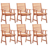 Chaises à manger d'extérieur lot de 6 Acacia massif