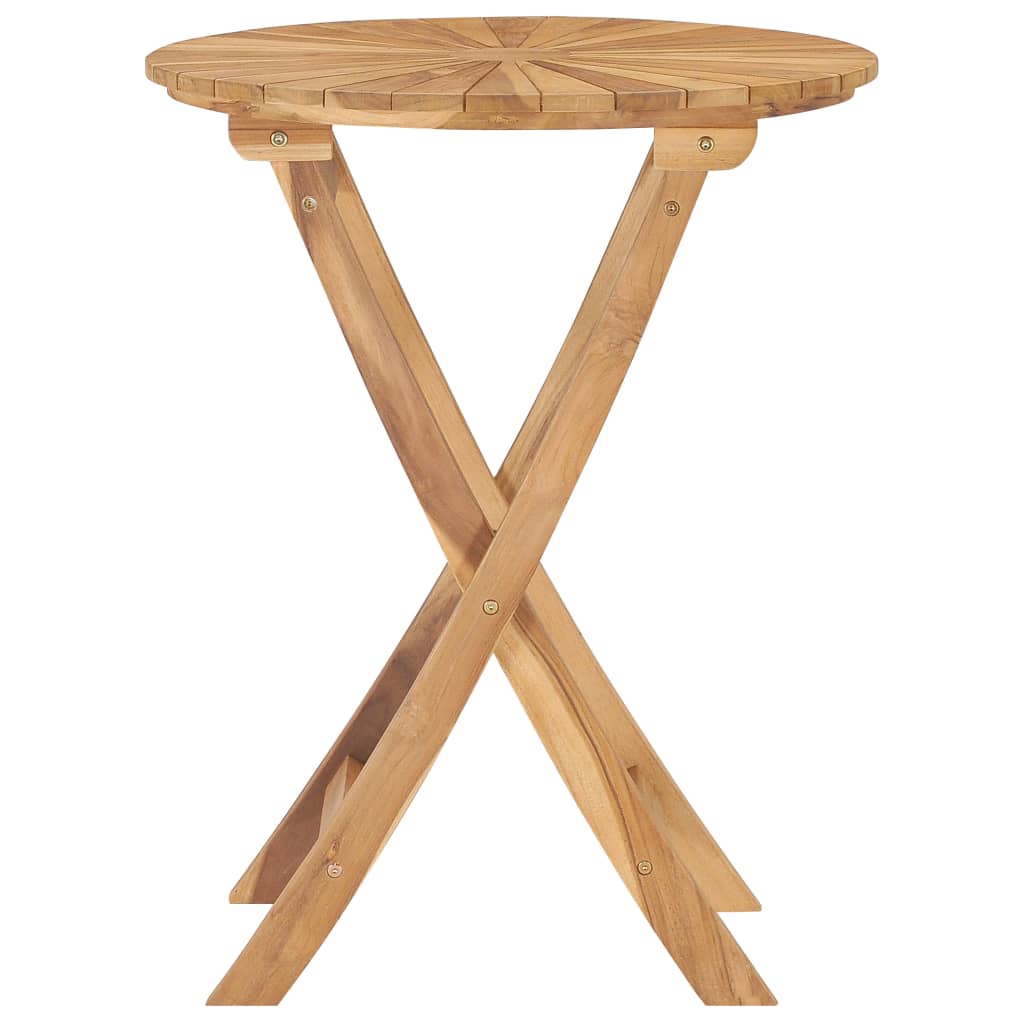 Table pliable de jardin Ø 60 cm Bois de teck solide