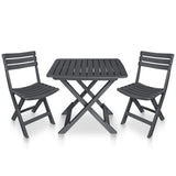 Ensemble de bistro pliable 3 pcs Plastique Anthracite