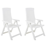 Chaises inclinables de jardin lot de 2 Plastique Blanc