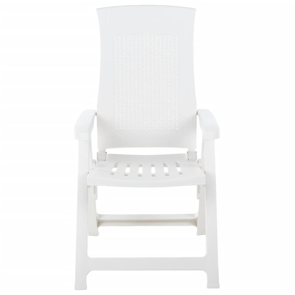 Chaises inclinables de jardin lot de 2 Plastique Blanc