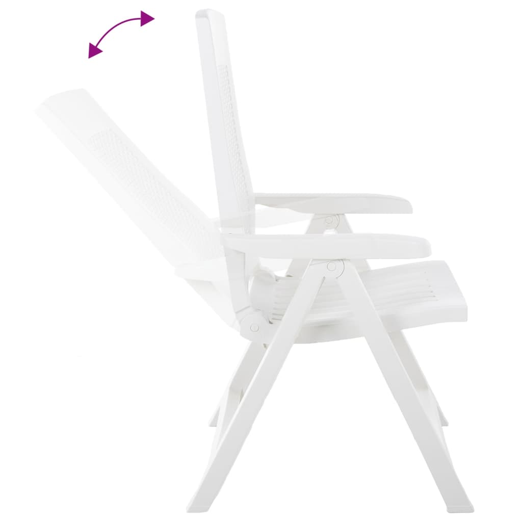 Chaises inclinables de jardin lot de 2 Plastique Blanc