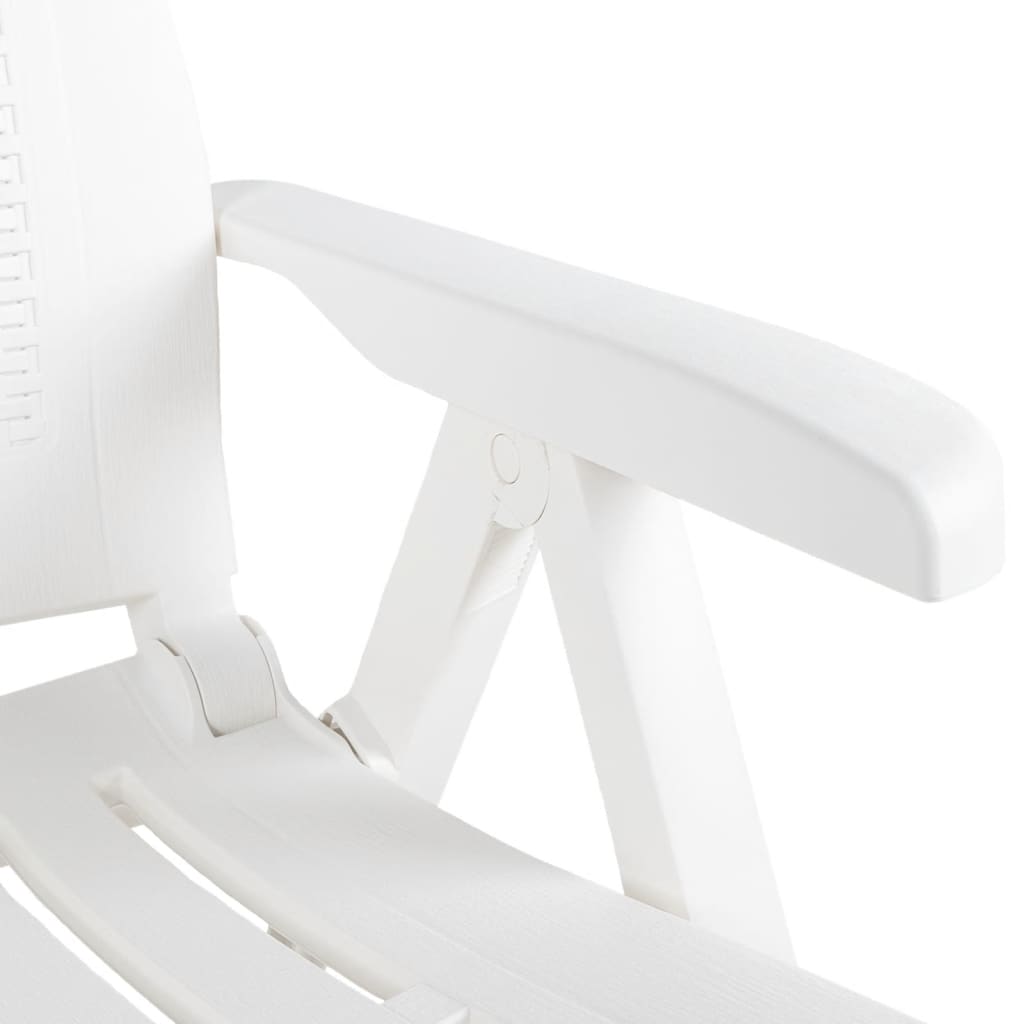 Chaises inclinables de jardin lot de 2 Plastique Blanc