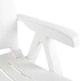 Chaises inclinables de jardin lot de 2 Plastique Blanc