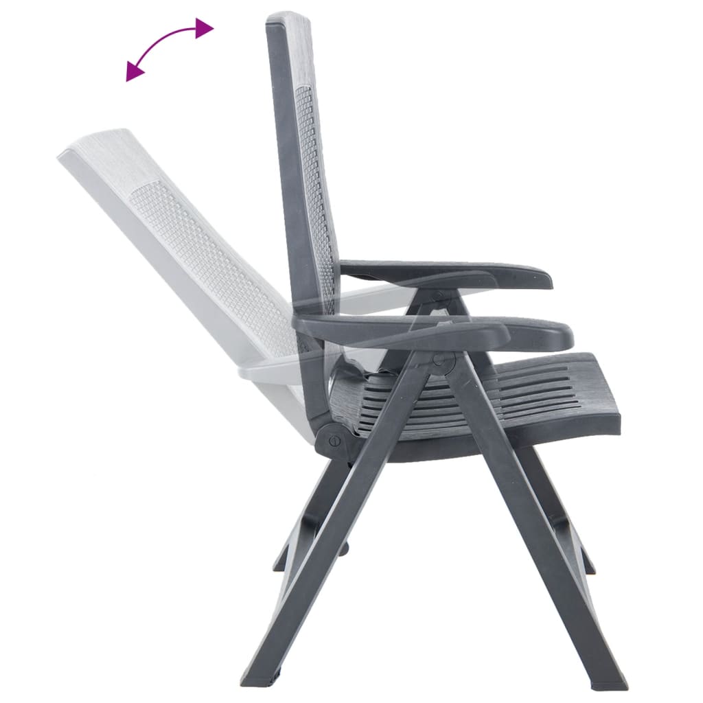 Chaises inclinables de jardin lot de 2 Plastique Anthracite