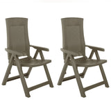 Chaises inclinables de jardin lot de 2 Plastique Moka