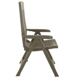 Chaises inclinables de jardin lot de 2 Plastique Moka