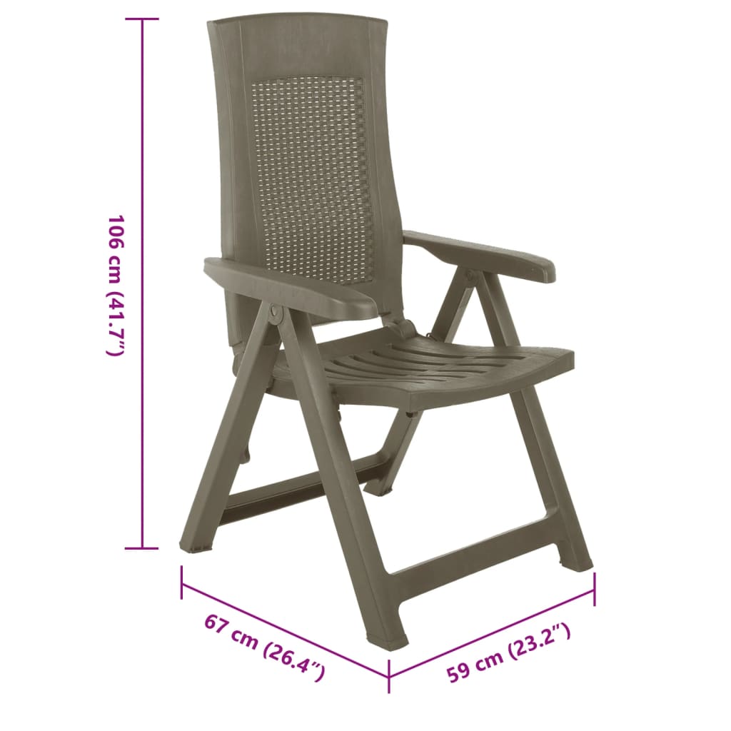 Chaises inclinables de jardin lot de 2 Plastique Moka