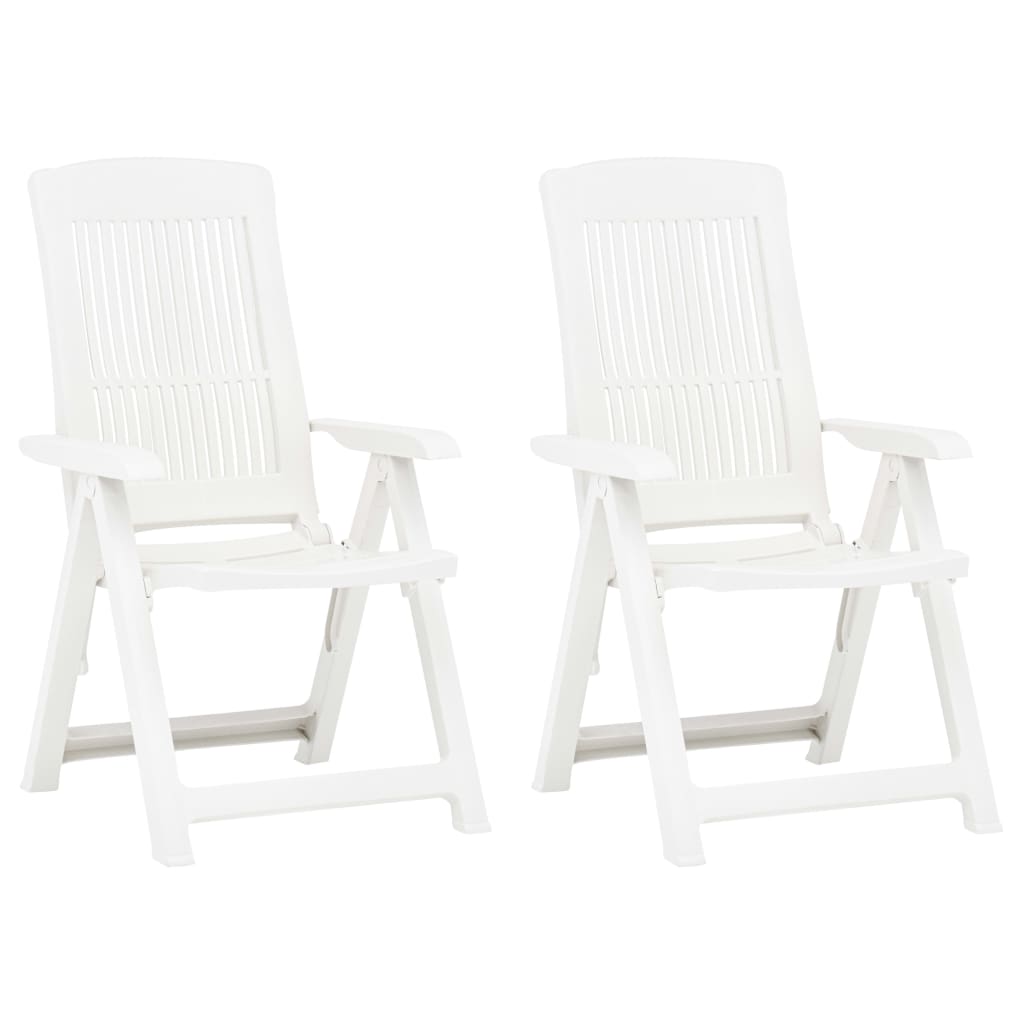 Chaises inclinables de jardin lot de 2 Plastique Blanc