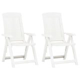 Chaises inclinables de jardin lot de 2 Plastique Blanc