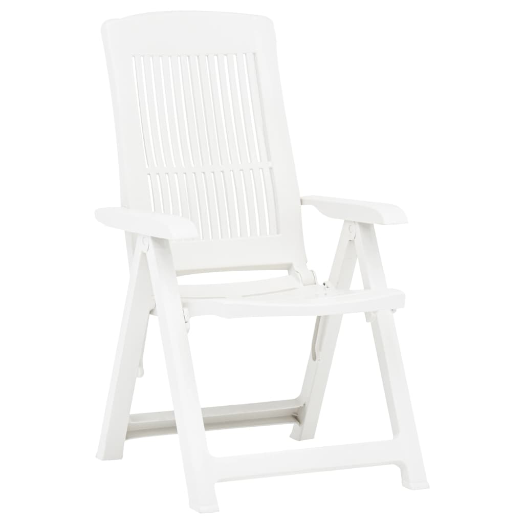 Chaises inclinables de jardin lot de 2 Plastique Blanc