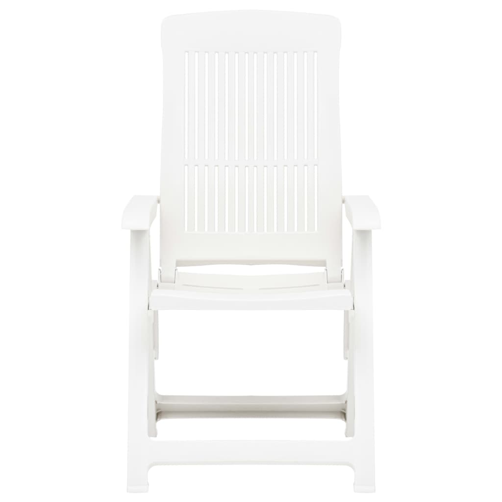 Chaises inclinables de jardin lot de 2 Plastique Blanc