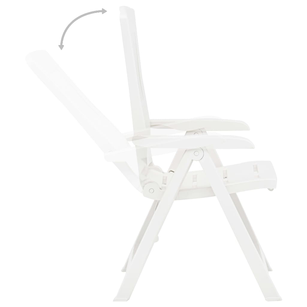 Chaises inclinables de jardin lot de 2 Plastique Blanc