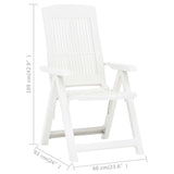 Chaises inclinables de jardin lot de 2 Plastique Blanc