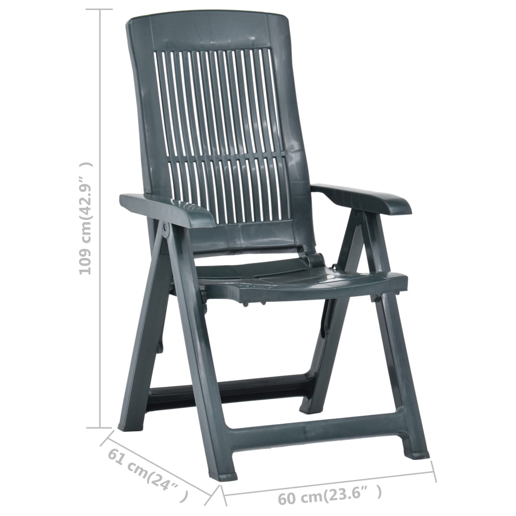 Chaises inclinables de jardin lot de 2 Plastique Vert