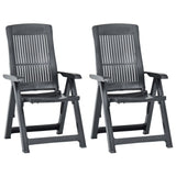 Chaises inclinables de jardin lot de 2 Plastique Anthracite