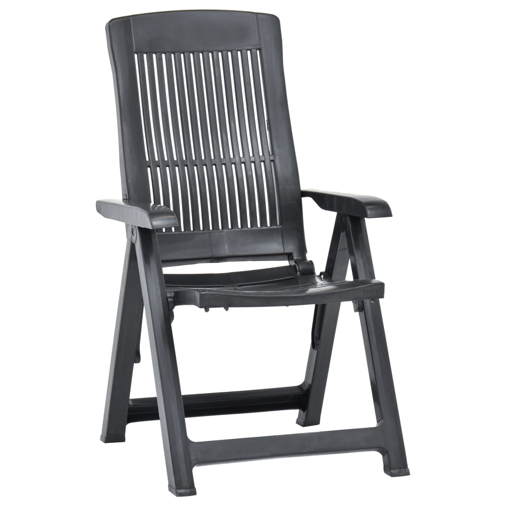 Chaises inclinables de jardin lot de 2 Plastique Anthracite