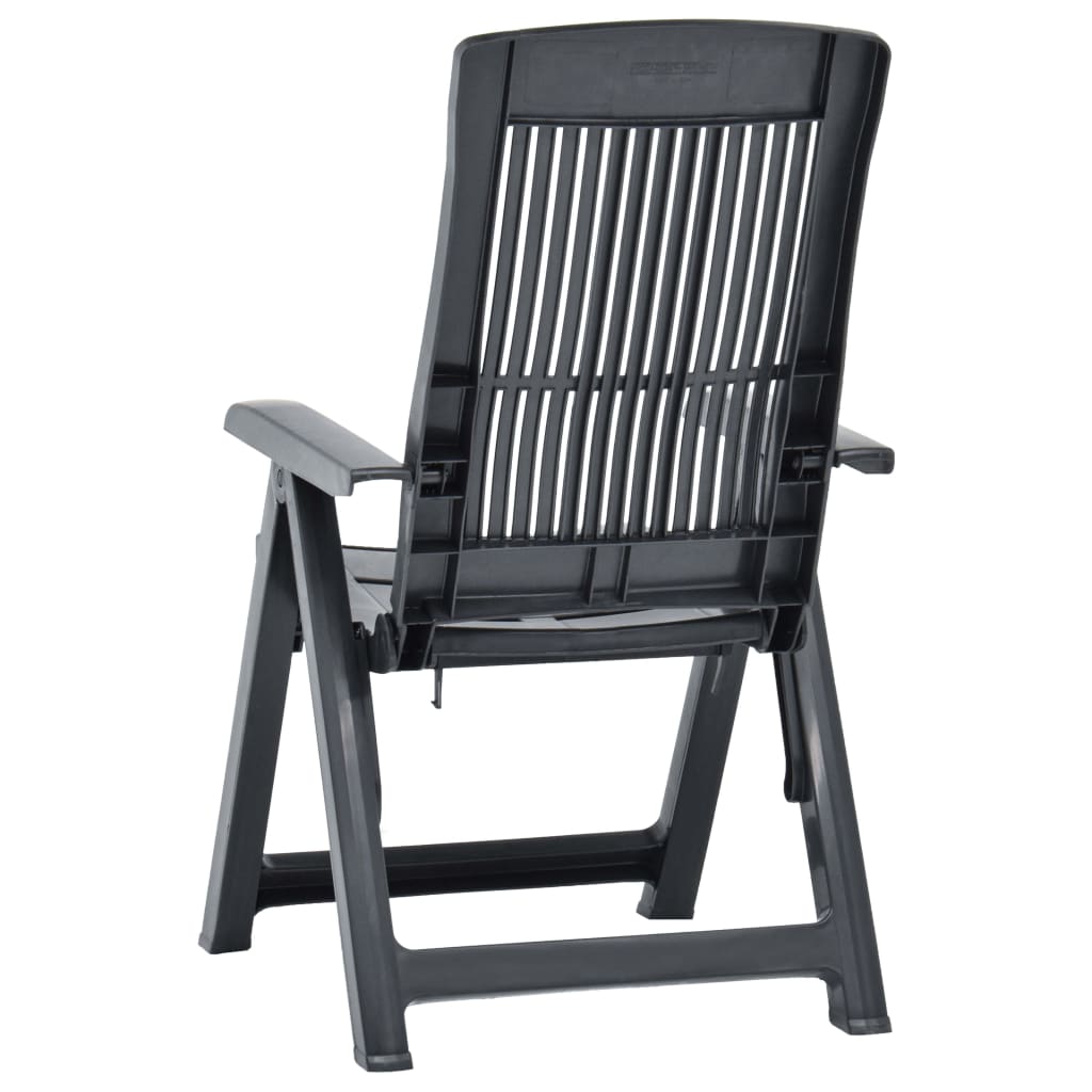 Chaises inclinables de jardin lot de 2 Plastique Anthracite