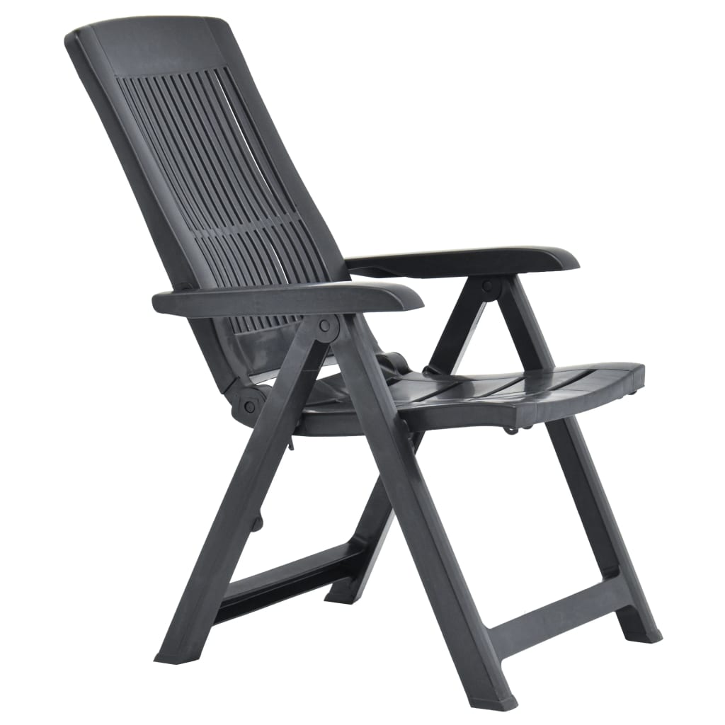 Chaises inclinables de jardin lot de 2 Plastique Anthracite