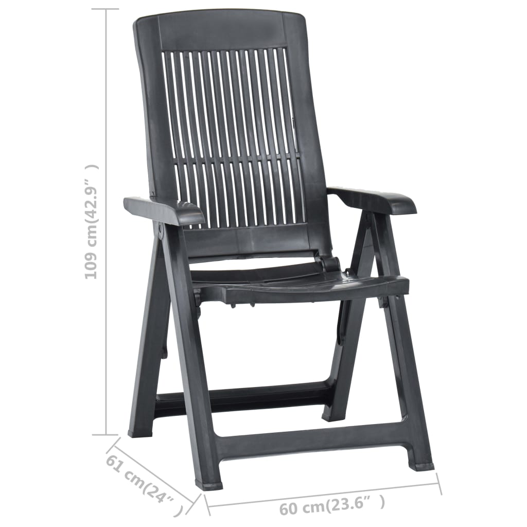 Chaises inclinables de jardin lot de 2 Plastique Anthracite