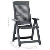 Chaises inclinables de jardin lot de 2 Plastique Anthracite