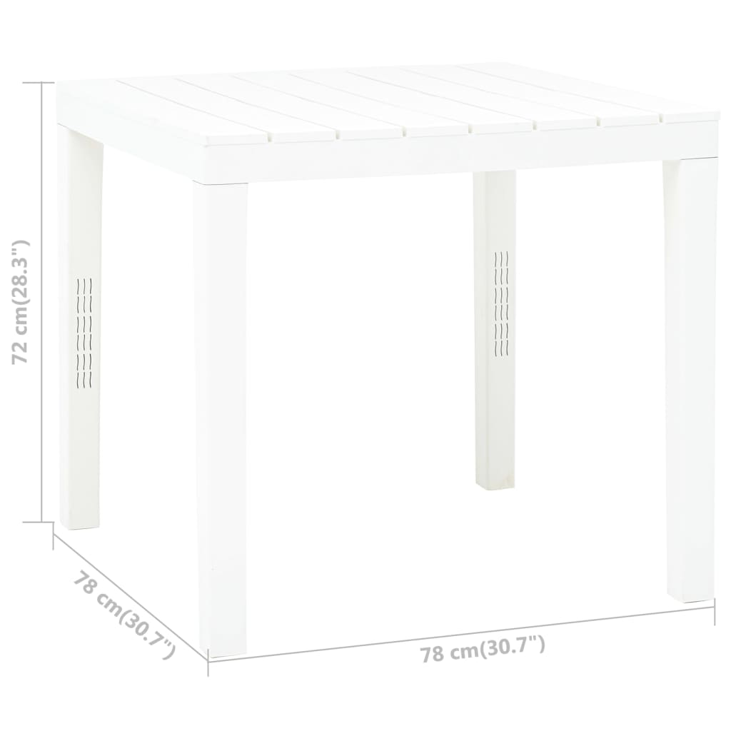 Table de jardin Blanc 78x78x72 cm Plastique