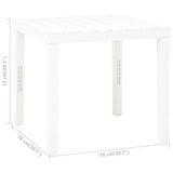 Table de jardin Blanc 78x78x72 cm Plastique