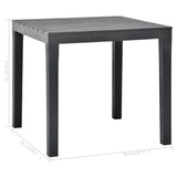 Table de jardin Anthracite 78x78x72 cm Plastique