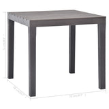 Table de jardin Moka 78x78x72 cm Plastique