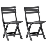 Chaises de jardin pliables lot de 2 Plastique Anthracite