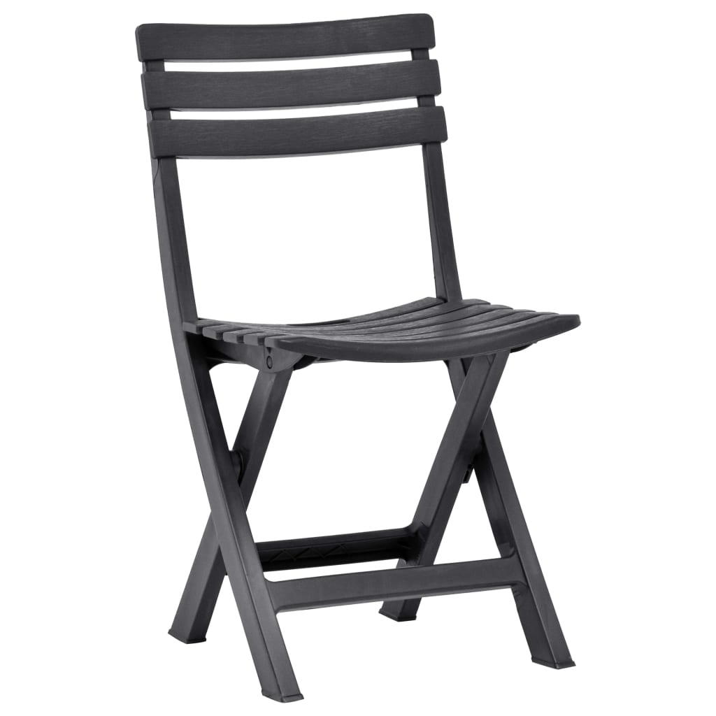 Chaises de jardin pliables lot de 2 Plastique Anthracite