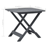 Table pliable de jardin Anthracite 79x72x70 cm Plastique