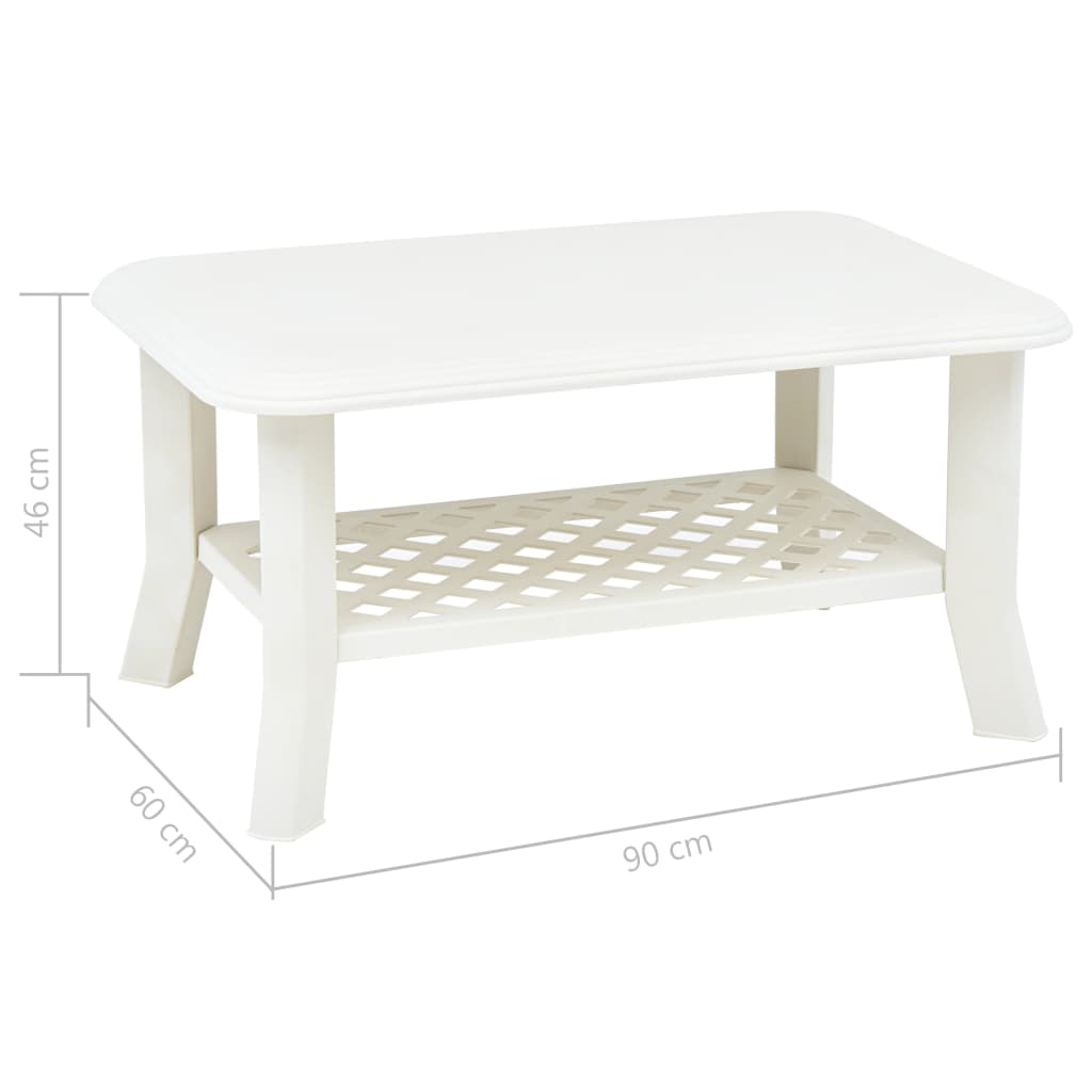 Table basse Blanc 90x60x46 cm Plastique