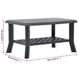 Table basse Anthracite 90x60x46 cm Plastique