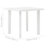 Table de jardin Blanc 80x75x72 cm Plastique