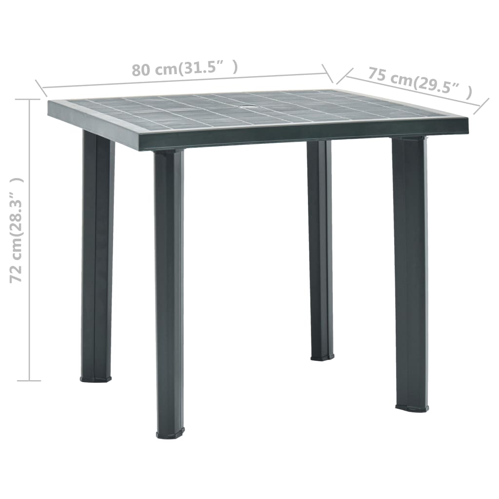 Table de jardin Vert 80x75x72 cm Plastique