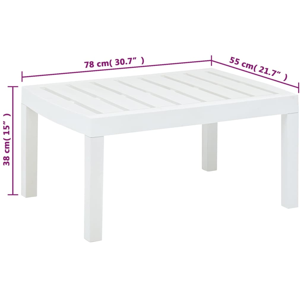 Table de jardin Blanc 78x55x38 cm Plastique