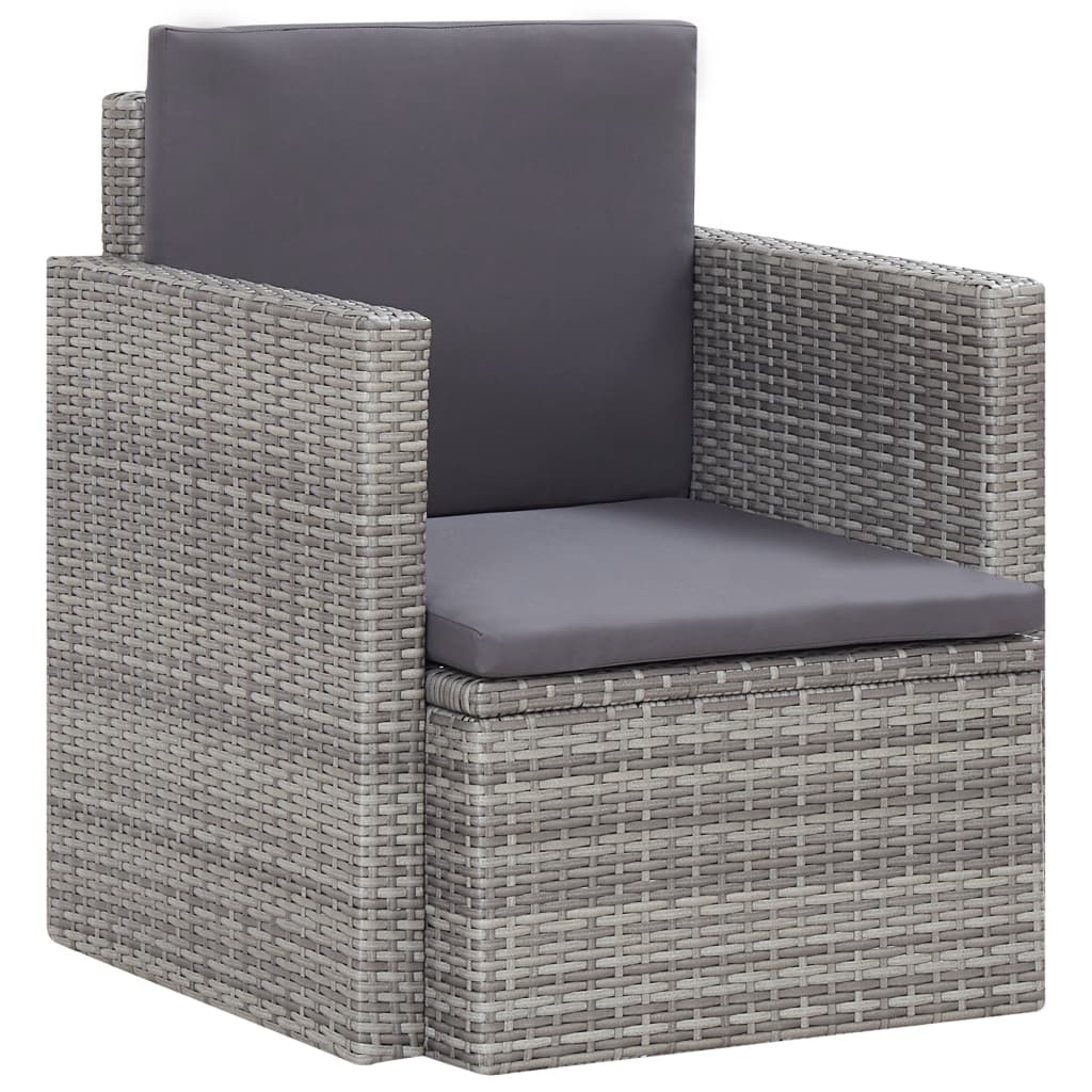 Garden chair with cushions Resin wicker Grey